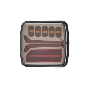 Square Smoked LED Tail Light Wing Shape DRL Stop Brake Sequential Turn Signal 12V 24V Pickup Truck Trailer Waterproof