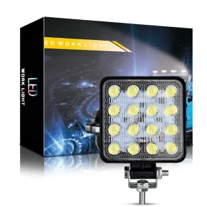 Square Work Light Bar 48W 16LED Bright Beam for Jeep ATV UAZ SUV 4WD Truck Tractor