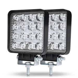 Square Work Light LED 48W 5000k Car Headlights 16 Beads LED Work Lamp Floodlight for Offroad
