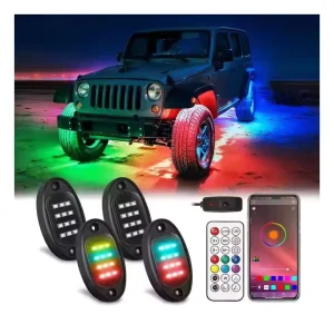 Stable Supply of High quality Car Night Riding Light Kits Waterproof Chase LED Rock Lights for Jeep Car Decorative Lights