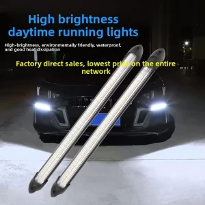 Start Scanning 12V 5W High Brightness LED Dual Color Flowing Turn Signals Car Daytime Running Light Upgrade DRL
