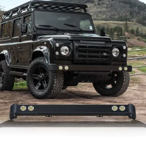Steel Front Bumper LED DRL Spot Lights Rubber Covers for LAND ROVER DEFENDER 90 110