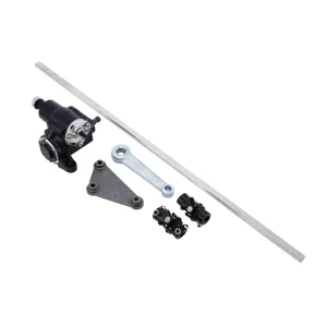 Street Rod Vega Steering Box 36″ DD Steering Shaft Pitman Arm Black U Joints And Bracket SGBK VEGA BLK
