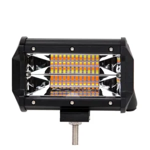 Strobe Led Light Bar Motorcycle Led Spotlight 4×4 5Inch 72W Dual Color Flashing LED Work Light for Offroad Driving Fog Light