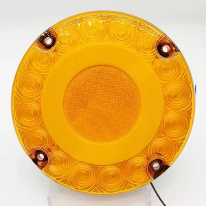 Strobe Red Amber 7 Inch School Bus Transit Vehicle LED Round Flash Turn Tail Stop Lamp Rear Brake Light with DRL Ring