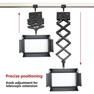 Studio Live-Streaming Jib Camera Lighting Fill Light Telescoping Mount High-Force Hinge Rail-Mounted Extension Bracket