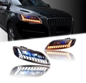 Suitable for 06 15 Audi Q7 Headlight Assembly Modification and Upgrade LED Daytime Running Lights Turn Signals Flow Lights