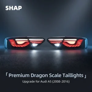 Suitable for 08 16 Audi A5 Tail Light Assembly Modification to Dragon Scale Style Scanning LED Running Lights and Sequential Turn