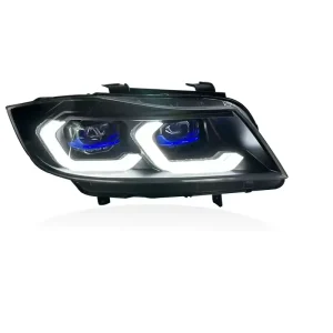 Suitable for BMW 3 Series E90 Dual Color Headlight Assembly Modified with LED Lens Daytime Running Light Flow