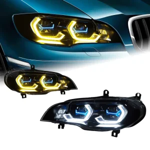 Suitable for BMW X5 Headlight Assembly E70 Modified M4 Spoon Golden Eye Laser Headlight