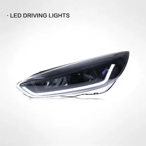 Suitable for Ford Focus Headlight Assembly LED Streamer Turn signal Daytime Running Light Lens Xenon Headlight