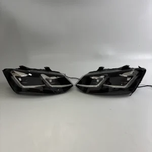 Suitable for Volkswagen POLO Headlight Assembly Modified with LED Headlights LED Lens Dual Color Flowing Headlights