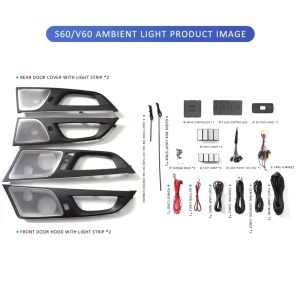 Suitable for Volvo V60 xc90 s90 xc60 V90 Custom designed LED Interior Ambient Lighting with Non destructive Installation