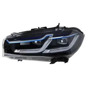 Suitable for X5 Headlight Assembly F15 Modification LED Blue Eyebrow Daytime Running Light Turn 12V 6000K