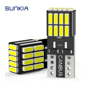 Sunkia T10 W5W 168 Car LED Lamps License Plate Light 4014 Reading Light 21SMD