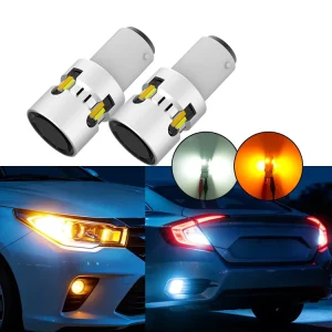 Super Bright 1157 Led Dual Color 7443 3157 Switchback 28W Fan Cooling Auto Daytime Running Parking Brake Light DRL