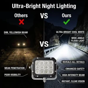 Super Bright 12000LM 120W Heavy Duty Truck Mining LED Work Light Anti-Vibration Spot Flood Beam Tractor Trailer Lamp