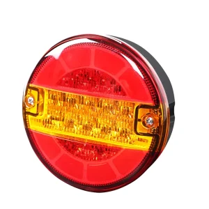 Super Bright 24 LED 5 Inch Round Trailer Tail Light Waterproof IP67 Stop Brake Turn Signal Lamp for Truck RV Boat