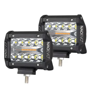 Super Bright 4 Inch Driving Car Work Light Auto Truck LED Bar UTV SUV Road 4X4 IP68 Waterproof 10-32V 72W Diecast Aluminum