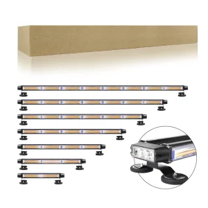 Super Bright 4 Sides COB LED Strobe Light Bar Magnetic Car Warning Light Emergency Flashing IP65 Waterproof Universal Fit