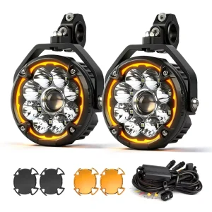 Super Bright 5 Inch Round Spot Auxiliary Lights 160W Mini Auxiliary Driving Lights for Motorcycle Play & Plug