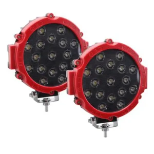 Super Bright 51W Red Black Led Work Light Waterproof for Offroad Truck Night Driving Off Road Lights
