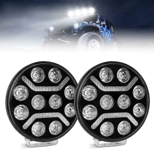 Super Bright 9 Inch 90W Extraljus LED White Amber DRL LED Offroad Pods Auxiliary Light Fog Driving Light for 4WD Car Truck