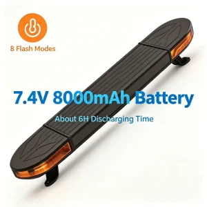 Super Bright Amber LED Warning Light Bar 48PCS LEDs 12 24V IP65 Waterproof for Construction Machinery Vehicles