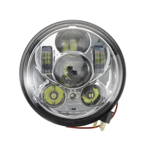 Super Bright Motorcycle Lighting Systems Silver LED Headlight With Hi Lo Beam for Harley Davidson