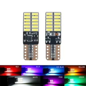 Super Bright T10 W5W 194 168 LED Bulb Canbus 4014 24SMD Interior Reading License Plate Lights Trunk Light Auto Reading Lamp