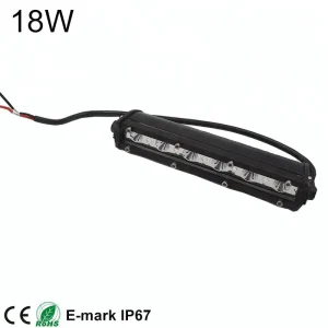 Super Bright Waterproof Single Row Mini 12v 9inch 18w 6 Led Slim Led Light Bar with Ce Rohs