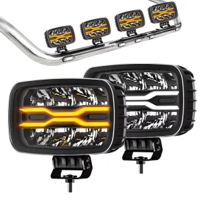 Super Bright With Amber Position Light 10 Inch 24 Volt LED Work Lamp Front Bumper Headlight for Trucks