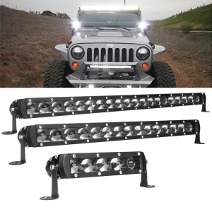 Super Slim 4X4 Auto LED Light Bar Long Range Beams Single Row Combo for Tractor Truck Boat 4WD ATV 6D Optical Lens