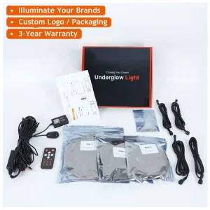 Support Your Brand Greater Under Glow IP68 Waterproof Flowing RGBIC Underbody LED Car 6 Pcs Chasing Underglow Light Kit For Car