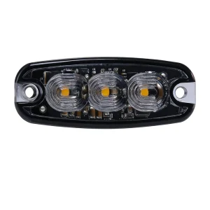Surface Mount Emergency LED Grille Strobe Light for Trucks & Cars 3 LED Warning Lighthead