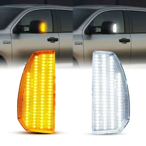 Switchback DRL White Sequential Amber LED Mirror Turn Signal Lamp Light For Toyota Tundra OEM 817310C020 817410C020