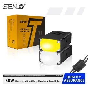 T1 Plus Ultra Slim Front Grill Lamp 6000K High Lumen LED Head Fog Light for Automobile Daily Driving Retrofit