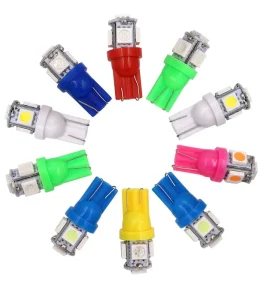 T10 5050 5SMD Super White LED Car Lamp 194 168 W5W T10 5LED Parking Bulb Auto Wedge Clearance Interior Lamp License Plate