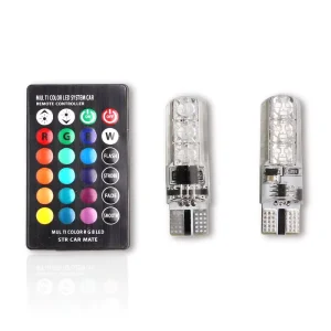 T10 5050 6SMD Strobe RGB 12V DC 194 168 Car Interior Dome Reading W5W T10 RGB LED Light License Plate