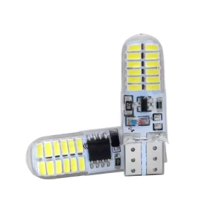 T10 Aluminum Strobe Flashing 24×3014 SMD LED Car License Plate Fog Driving Wedge Light Bulb IP65 Waterproof 12V