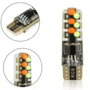 T10 COB RGB W5W LED Bulb 12SMD Canbus 194 168 Car with Remote Controller Flash Strobe Lamp Reading Wedge Light Clearance Lights