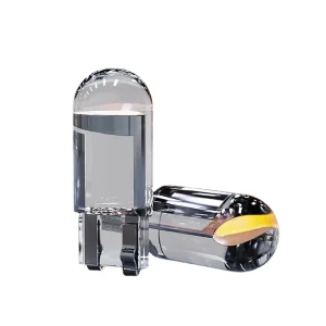T10 Crystal Transparent Integrated LED Turn Signal Light W5W COB Highlight Auto Exterior 12V 5W 23x9mm 200lm New 3 Month