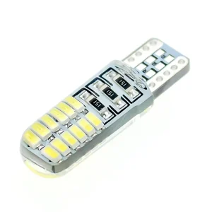 T10 LED Bulb RGB W5W Silicone 24 SMD 3030 LED Car Reading Light License Plate Bulbs Parking Lamps
