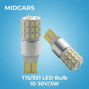 T10 LED Bulb Universal T15 912 921 Reverse 3W 12V 24V Warm White 3000k Wide Voltage Aluminum Heat Sink for RV Camper Marine Boat
