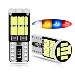 T10 LED Canbus W5W LED Bulbs T10 4014 26SMD Signal Lamp Dome Reading License Plate Light Colorful Car Interior Lights