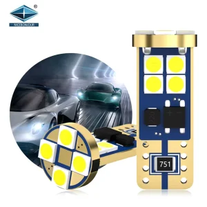 T10 LED Light Bulb 6000K White W5W for Car Dome/Door/Courtesy Lights Universal Fit 12V 50,000 Hours Lifespan