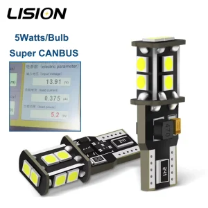 T10 Super Canbus W5W 192 LED 5W High Brightness 450LM 3030 Chips Error Free Dashboard Light Bulb W5W 6000K Pure White