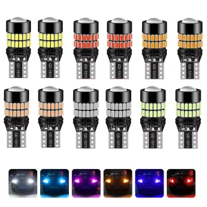 T10 W5W Canbus LED Bulb, 12V, Auto Parking Light, License Plate Lamp, Interior Reading Light, Amber Red Blue