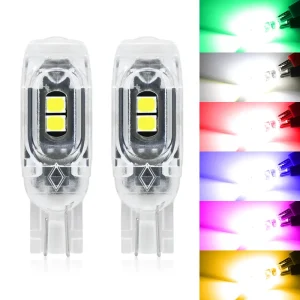 T10 W5W LED Bulbs 3030 5SMD Auto License Plate Light 6 Colors Instrument Lamp Turn Side Bulbs Car Interior Lights White 12V