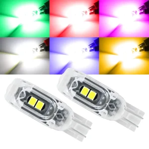 T10 W5W LED Bulbs 3030 5SMD Auto License Plate Light 7 Colors Instrument Lamp Turn Side Bulbs Car Interior Lights White 12V